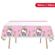 Hello Kitty Theme Plastic Tablecloth Table Cover 180cm x 108cm - Kids Birthday Party Tableware
