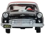 1956 Ford Thunderbird Raven Black with Fiesta Red Top 1/87 (HO) Scale Diecast...
