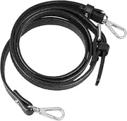 [Beatifufu] Adjustable PU Bag Strap for Women Durable Replacement Shoulder Strap Accessory Black Silver Buckle for Crossbody Messenger and Gym Bags