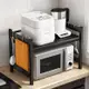 不銹鋼廚房微波爐置物架烤箱架子可伸縮雙層臺面多功能桌面收納架【四季小屋】