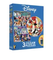 Disney Thomas Kinkade 3 Jigsaw Puzzles W/Puzzle Glue
