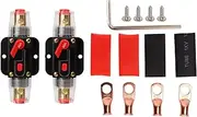 Nutriess 12‑24V Circuit Breaker 60A Manual Reset FU SE Holder for Car Boat Audio System Battery Lugs Heat Shrink Tubes (40A)
