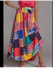 NWT Anthropologie Maeve Patchwork A-Line Maxi Skirt