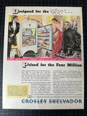 Vintage 1936 Crosley Shelvador Fridge Print Ad