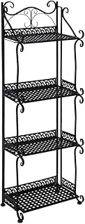 Levede 4 Tiers Outdoor Indoor Metal Flower Pots Plant Stand, Black