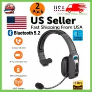 2 x Trucker Bluetooth 5.2 Wireless Headset With Noise Cancelling Mic For Phones