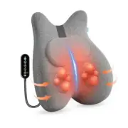 Heated Lumbar Support Pillow for Office Chair, Memory Foam Lumbar Dark Gray