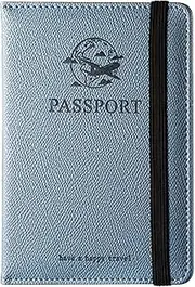 [Generic] Business Passport Covers, PU Leather Travel Wallet Card Holder, Document Organizer Case, Travel Must Haves Accessories for Cards, Tickets