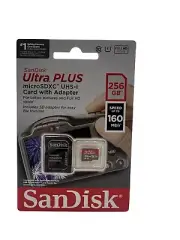 NEW/SEALED - SanDisk Ultra Plus MicroSDXC UHS-I Memory Card with Adapter 256GB