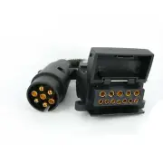 CAR Trailer Adaptor Plug - 7 Pin round Male Plug to 12 Pin Female flat Caravan *