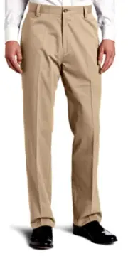 Dockers Men's Comfort Khaki Relaxed-Fit Flat-Front Pant, Khaki, 32W x 34L