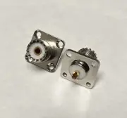 UHF Female 4-Hole SO-239 Chassis Coax 2 PACK Connector USA Fast Shipping