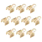 200Pcs Fold Over Cord Ends, 5x7.5mm Terminators Crimp End Tips Champagne