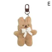 Bowknot Rabbit Plush Pendant Cartoon Bunny Keychain Soft Stuffed Doll Key Ring