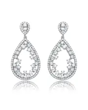 Genevive Silver Dangle Earrings