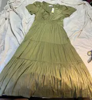 Beautiful ANTHROPOLOGY Green Dress WITH POCKETS New with Tags