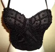 Bslingerie Lady Pearl Tank Bustier Bra Bralette Corset Crop Top Spaghetti Strap