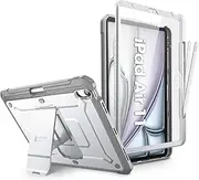 SUPCASE for iPad Air 11 Inch Case 6th Generation M2 2024, [Built-in Screen Protector & Pencil Holder & Stand] Full-Body Rugged Cover for iPad Air 6th/5th/4th Gen (11/10.9 Inch), (White)