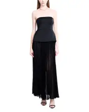 Bcbgmaxazria Strapless Peplum Gown