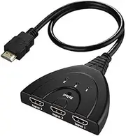MelMall 3 Way HDMI Switch Box - HDMI Switch - 3 In 1 Out - 1080P HDTV - Supports Gaming Console, Laptop, Television, Blu-ray Player, DVD Player