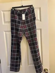 NWT J. McLaughlin Stewart Red Multi Plaid Pants 4 $238