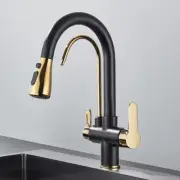 Kitchen Sink Faucet Pull Out Shower Swivel 3 Way RO Filter Drink Water Mixer Tap