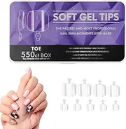 Gel Nail Kit Soft Gel Nail Tips, Half Matte Pre-Filed Soft Gel Full Nail Tips, Coffin Nails False Nails for Nail Extension Home Nail Salon Imtrub