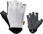 [ACRUNU] Bike Gloves Cycling Gloves for Men Women with Anti-Slip Shock-Absorbing Pad,Light Weight Half Finger Whtie-XL