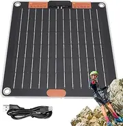 Solar Panel Monocrystalline - Portable Solar Panel | 30W Portable Charger | Charger | 30W Solar Power Bank | Power Backup Battery Pack with 2 USB Ports for Smartphones