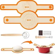 9Pcs Silicone Bread Sling Set for Dutch Oven with Dough Whisk & Bread Lame, Non-Stick & Easy Clean & Reusable, Extra Thick Silicone Baking Mat with Long Handles - Orange