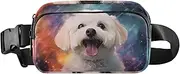 [XYMZR] Fanny Pack Galaxy Bichon Face Hip Bag Belt Bag for Women Man Fashion Waist Pack Water-repellent Crossbody Bag for Halloween Costumes Running Hiking Jogging Travel Sport, Multi-colored, one size