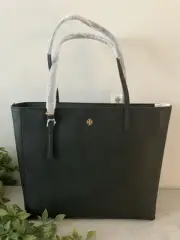 NWT TORY BURCH EMERSON LARGE BLACK TOTE BAG