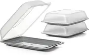 [TATAY] Set of 3 Stackable Food Storage Containers with Lids MAXI, BPA-Free, Reusable, Stackable, Dishwasher and Microwave Safe, Anthracite Grey, Dimensions: 17 x 6.2 x 25.2 cm