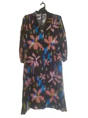 Beautiful Size 20 Taking Shape Natural Nadia Floral Belted Shirt Rrp $169.95