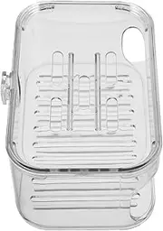 GLSTOY Wall Mounted Soap Dish Transparent Soap Tray for Bathroom Kitchen Compact Lightweight Design with Drainage