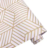 Golden Stripes Drawer Liner Self-Adhesive Shelf Covering Paper Waterproof