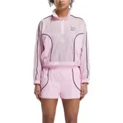 Reebok X Juicy Couture Track Jacket uster Pink Womens Half Zip Windbreaker