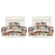 2PK Annabel Trends Tamed Hair Claw Jumbo Clamp Women's Accessory 12cm Gemstone