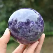 Natural Dream Amethyst Carved Ball Reiki Crystal Sphere Christmas gift XQ2884