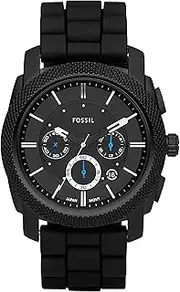 [FOSSIL] Men's Machine Stainless Steel and Silicone Chronograph Quartz Watch