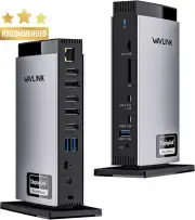USB C Docking Station 15-in-1 Triple Display 4K 60Hz 3 HDMI 2 DP 100W PD