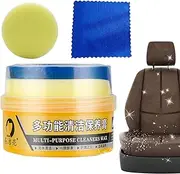 [Generic] Stain Removal Cream | 350g Decontaminate Solid Paste,Multipurpose Stain Remover Leather With Sponge For Shoes, Leather, Silicone, Car Interiors