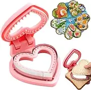 Sandwich Cutters for Kids Lunch,Stainless Heart Shape Sandwich Press Mold | Cookie Cutter and Sealer for Kids Breakfast Bread