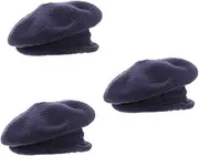 [WOFASHPURET] 3pcs Knit Beret Hat Fashion Wide Brim Army Hat Costume Soft Comfort Polyester Cotton Versatile Outdoor Use