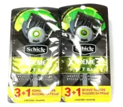 2 Packs Schick Xtreme3 Pivot Ball 3 Blades Adapts To Contours 4 Count Razors
