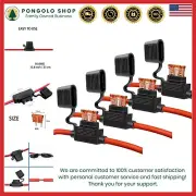 10 Gauge Inline Fuse Holder with 4x 40 Amp ATC Blade Fuses - Water Resistant