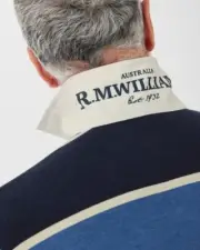 RM Williams Tweedale Rugby Jumper - 4XL - Blue Stripe BNWT