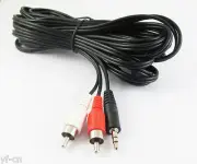 5pcs 16FT/5M Aux 3.5mm Male Stereo Plug to 2 RCA Phono Male Audio Video AV Cable