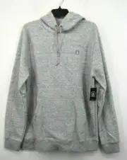 Volcom Mens Gray Long Sleeves Kangaroo Pocket Knit Drawstring Pullover Hoodie