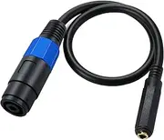 MTUERANC Speakon to 1/4 Mono Speaker Cable, 6.35mm TS Plug to Female Audio Adapter for DJ/PA Speaker Cord With Twist Lock - 50cm/0.5FT